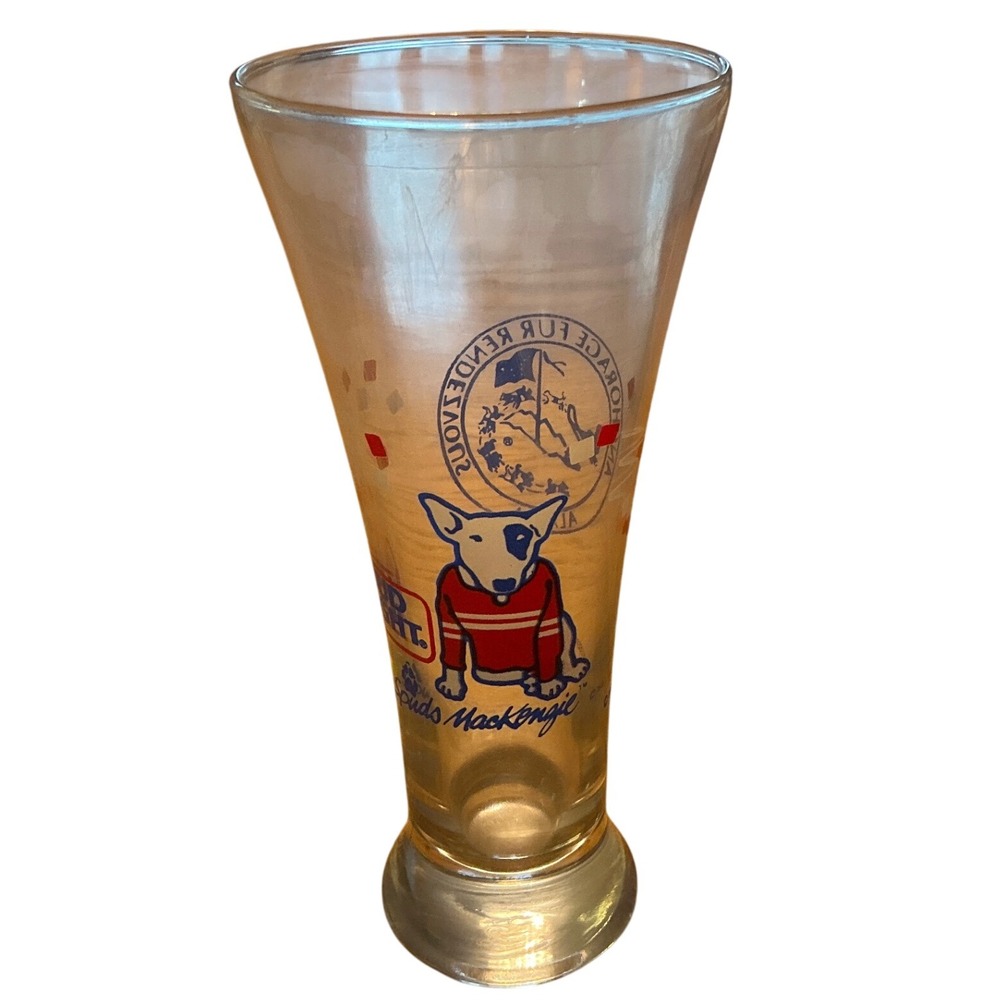 1987 Spud Mackenzie Bud Light Glass Anchorage Fur Rendezvous‎